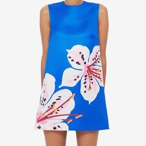 Floral Blue Sleeveless Dress